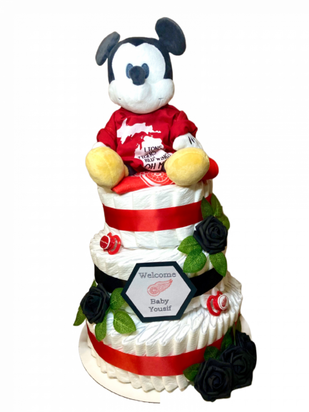 Whimsical Three-Tier Diaper Cake with Enchanting Inspirations
